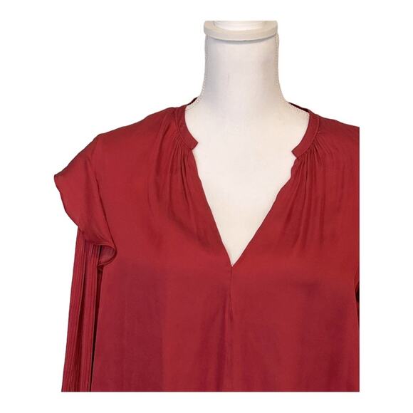 Anthropologie Dolan Left Coast Sloane Blouse Pleated Ruffle Sleeve M - Picture 5 of 12